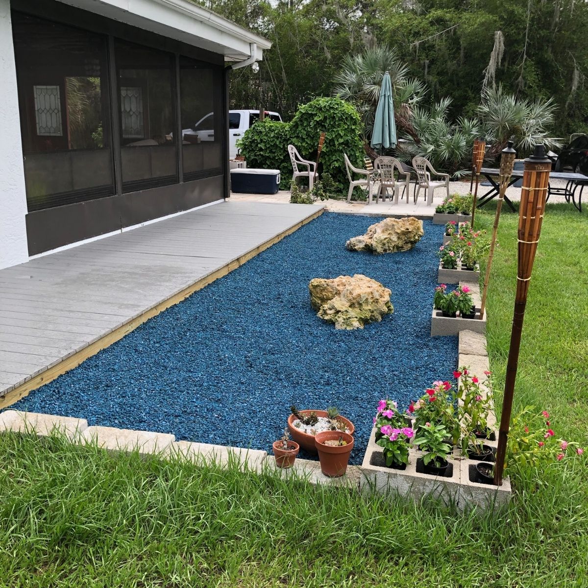 Image of Pet area with blue rubber mulch