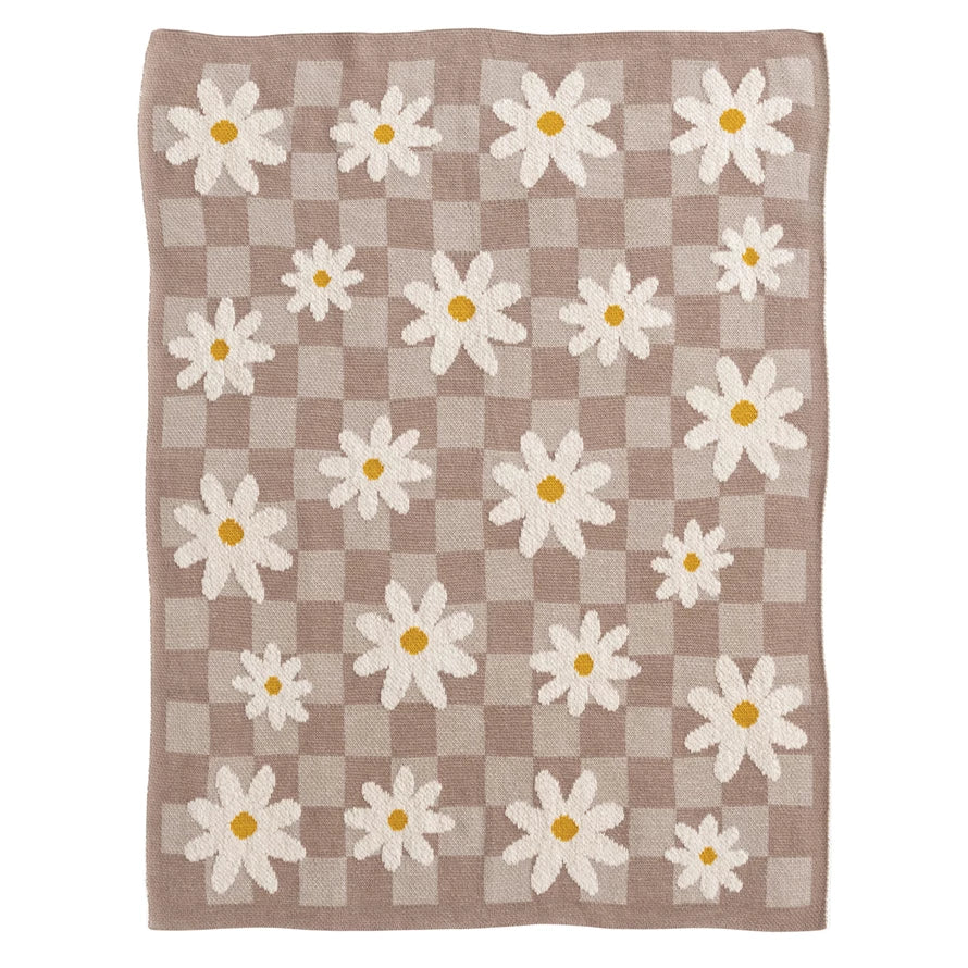 Daisy & Checks Baby Blanket