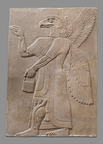 Relief panel Period:Neo-Assyrian Date:ca. 883–859 B.C. Geography:Mesopotamia, Nimrud (ancient Kalhu) Culture:Assyrian Medium:Gypsum alabaster Location: The Metropolitan Museum of Art, New York Image: Public Domain