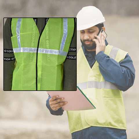 Reflective Safety Jacket 360° Reflactive Green color Net Radium Type