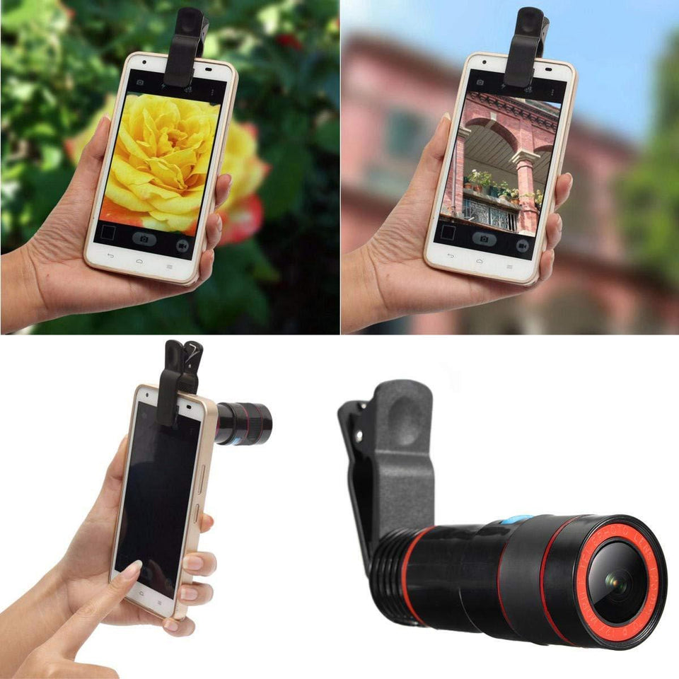 Mobile Camera 8X Zoom Wide Angle HD Telescope Lens with Blur Backgroun
