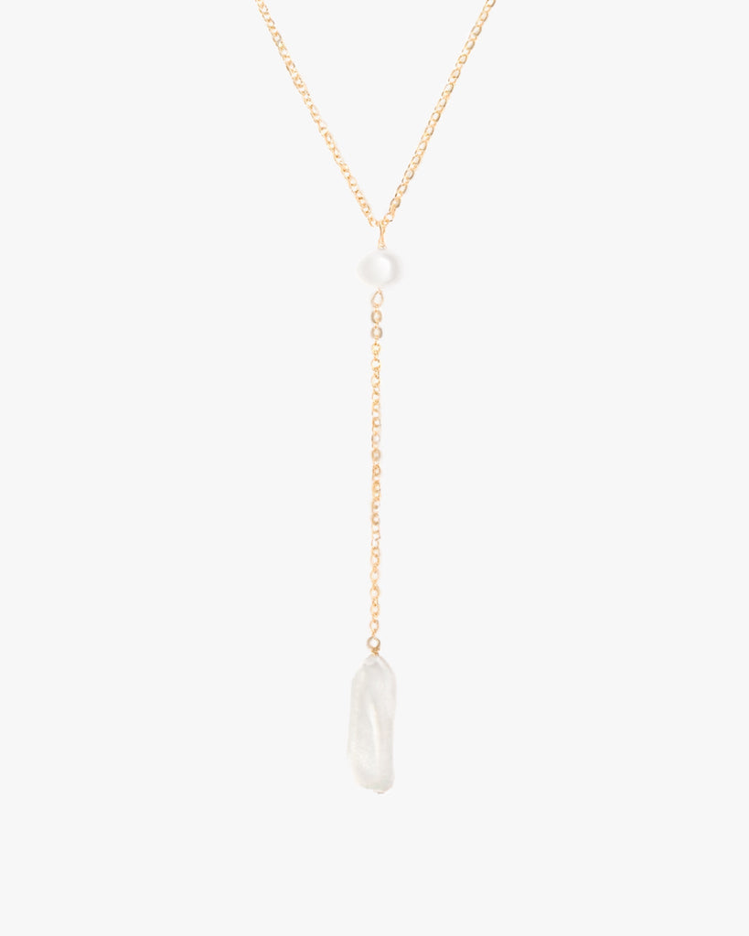White Purple Baroque Pearl Pendant, 14K Gold Filled Chain – Shanali Jewelry