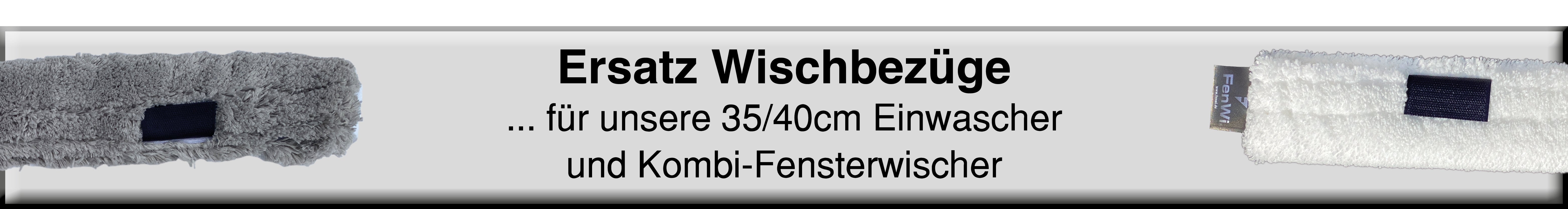  FenWi Profi Kombi Fensterwischer 35/40cm mit Fensterabzieher &  Einwascher Microfaser-Wischbezug und 2X Gummilippe (hart & weich)