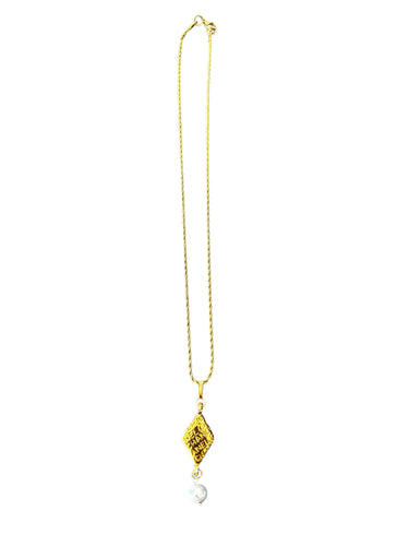 Louis Vuitton Brown Inclusion Art Deco Pendant Necklace