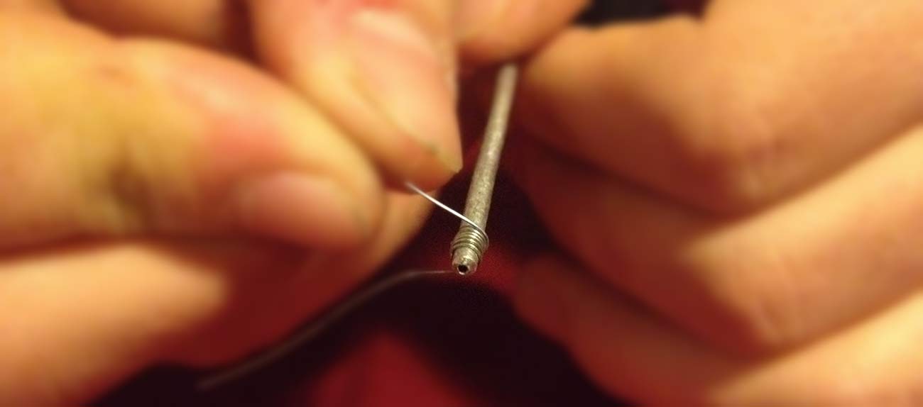 Kanthal wire wrapped around a syringe for a rebuildable e-cig