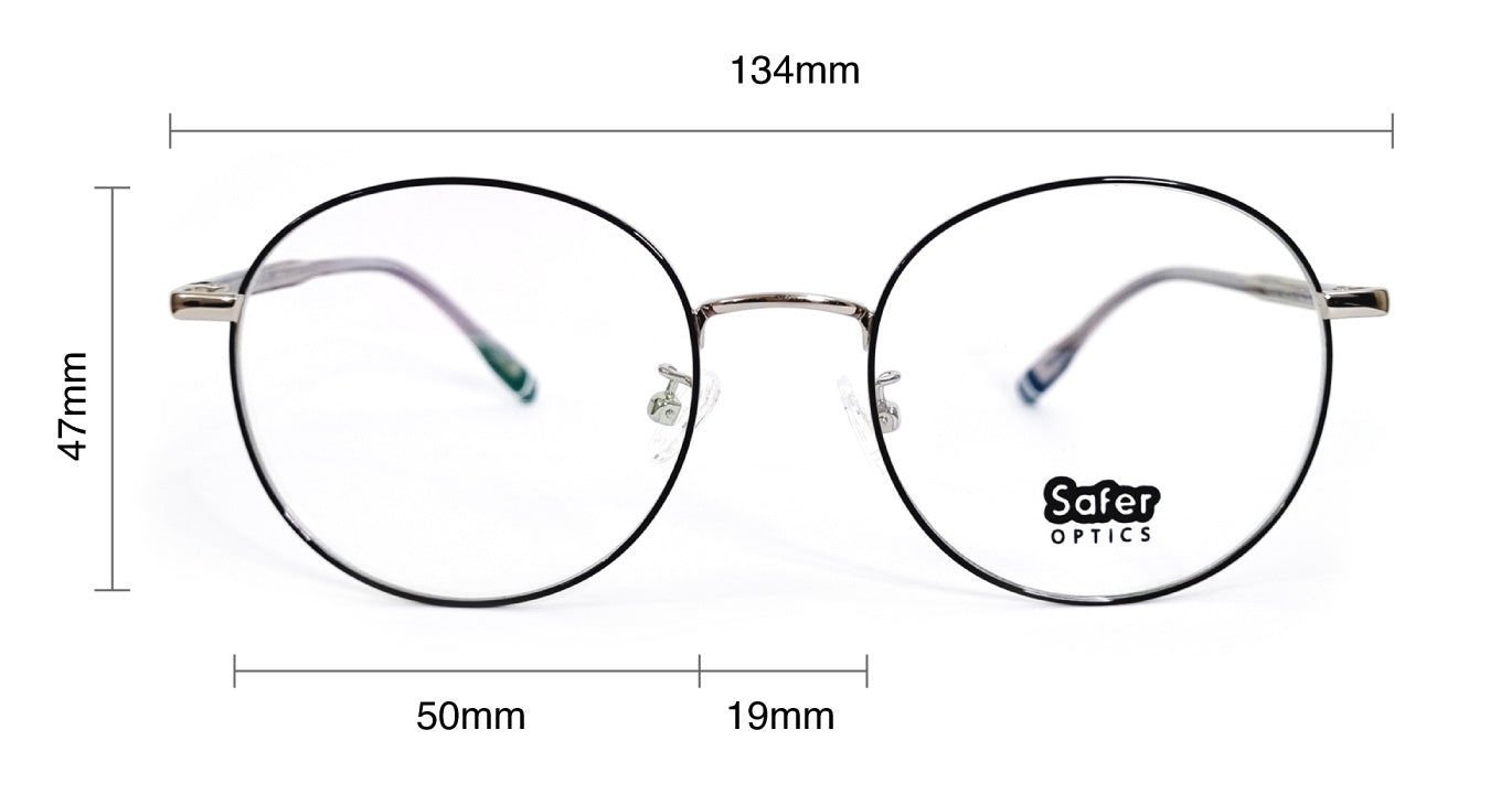 SaferOptics Envision round anti blue light glasses eyewear