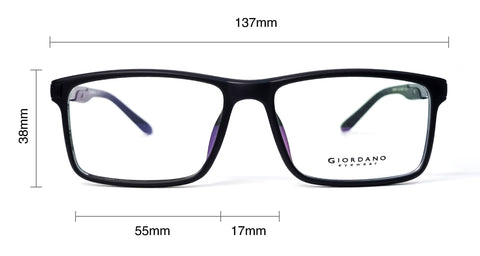 Giordano Eyewear | Size Measurements
