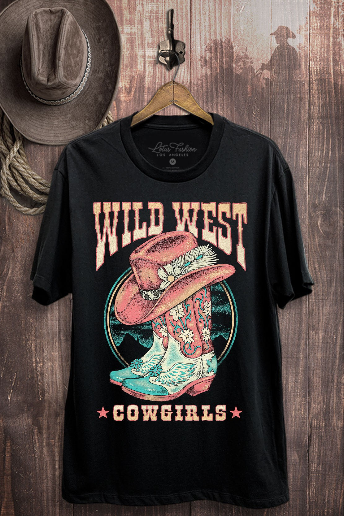 Cowgirl Lotus Graphic T image