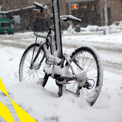 Fahrrad im Schnee