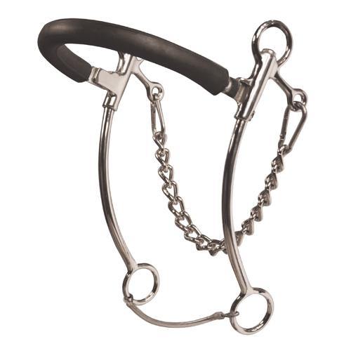 RIDER VIVAN 307- Western Bosal Set 40 Plaits, Natural & Black Hackamore  Set, Horse Bosal Set With Black Nylon Mecate Rein.