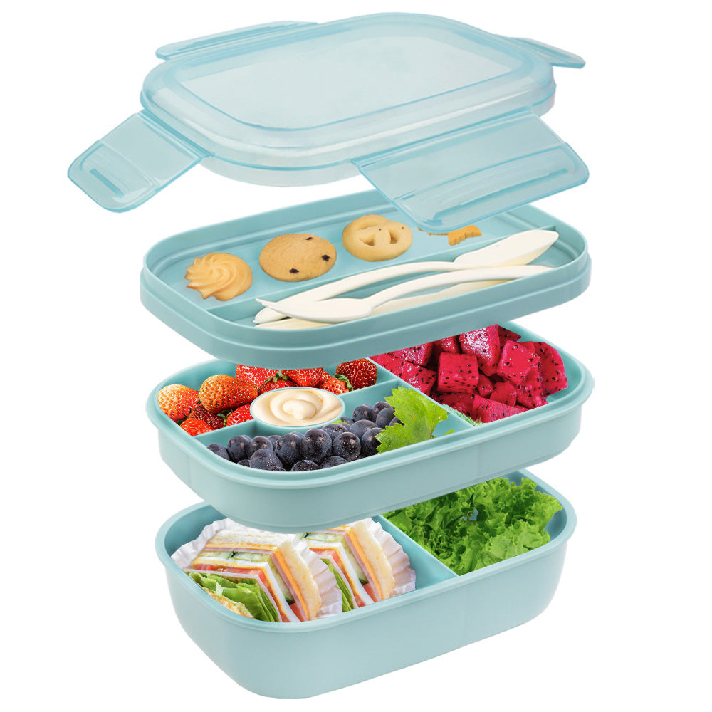 Bugucat Lunch Box 1600ML, 2 in 1 Bento Box Leak-Proof Lunch Containers