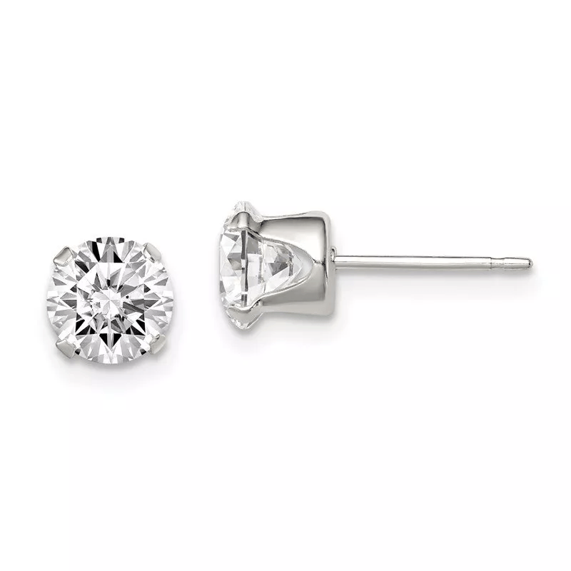 925 Silver White Zircon Stud Earrings - Silvermist Jewelry product image