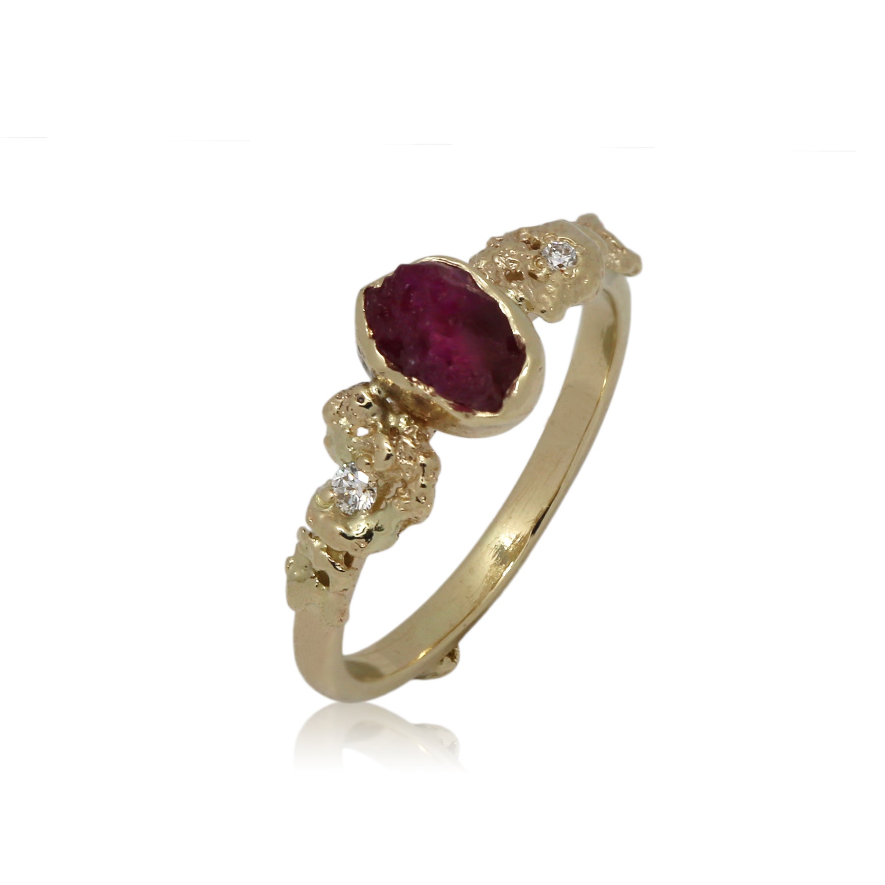 raw ruby engagement ring