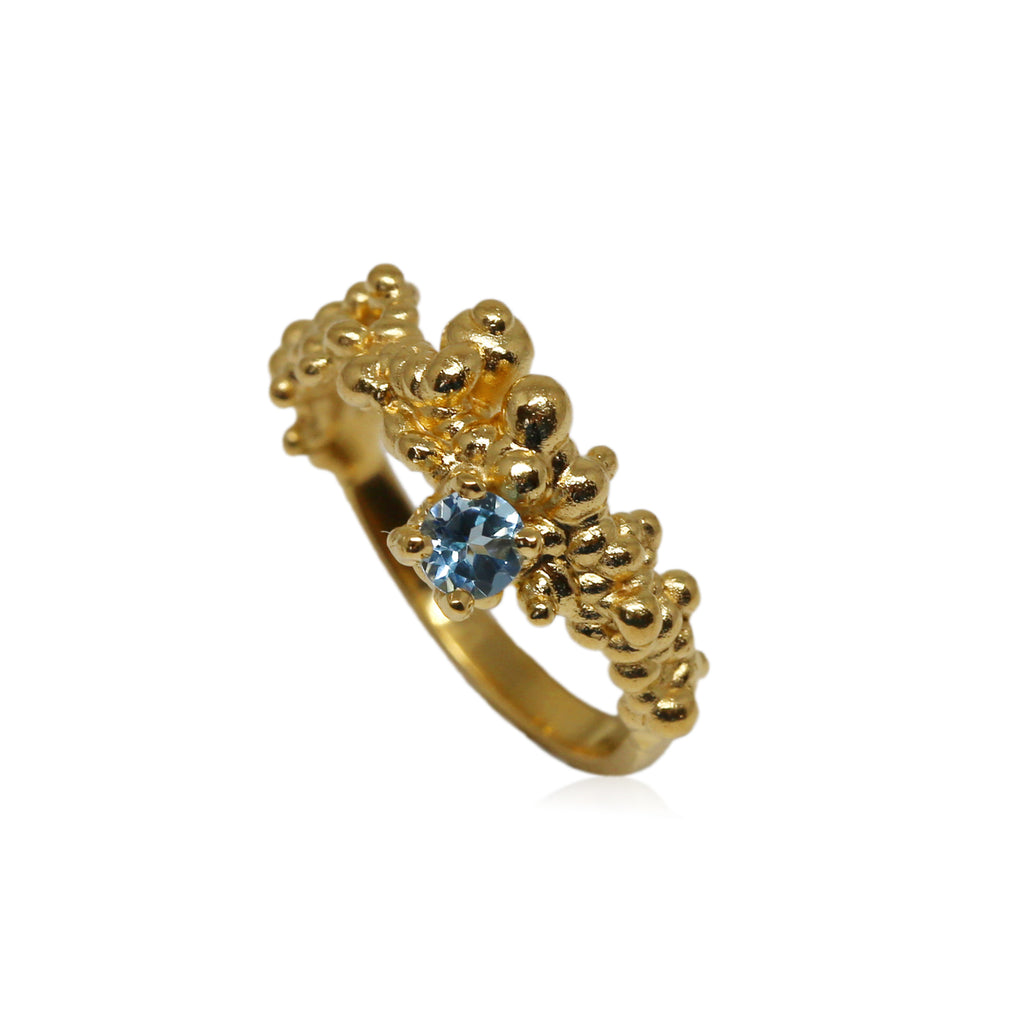 Mammatus Gold Ring with White Topaz – Karolina Bik Jewelry