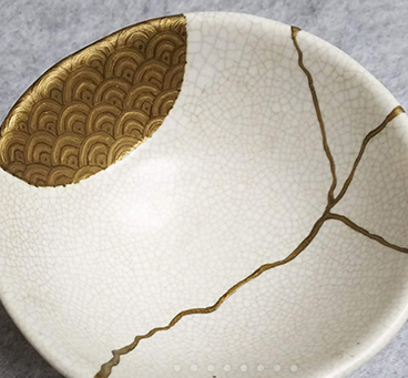 broken pottery fixed with gold