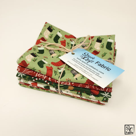 Hand cut fat quarter bundle in Riley Blake's Christmas Traditions collection