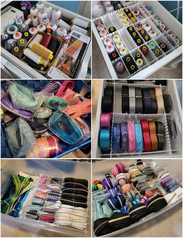 Drawer organizers before and after picture collage