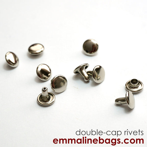 Double Cap Rivets - Small (8mm Cap x 6mm Post) (4 Finishes)