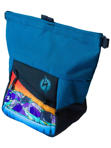 Evolv Chalk Bag With Belt New - CrossFit Climbing Gymnastics Roundtangular  Blue