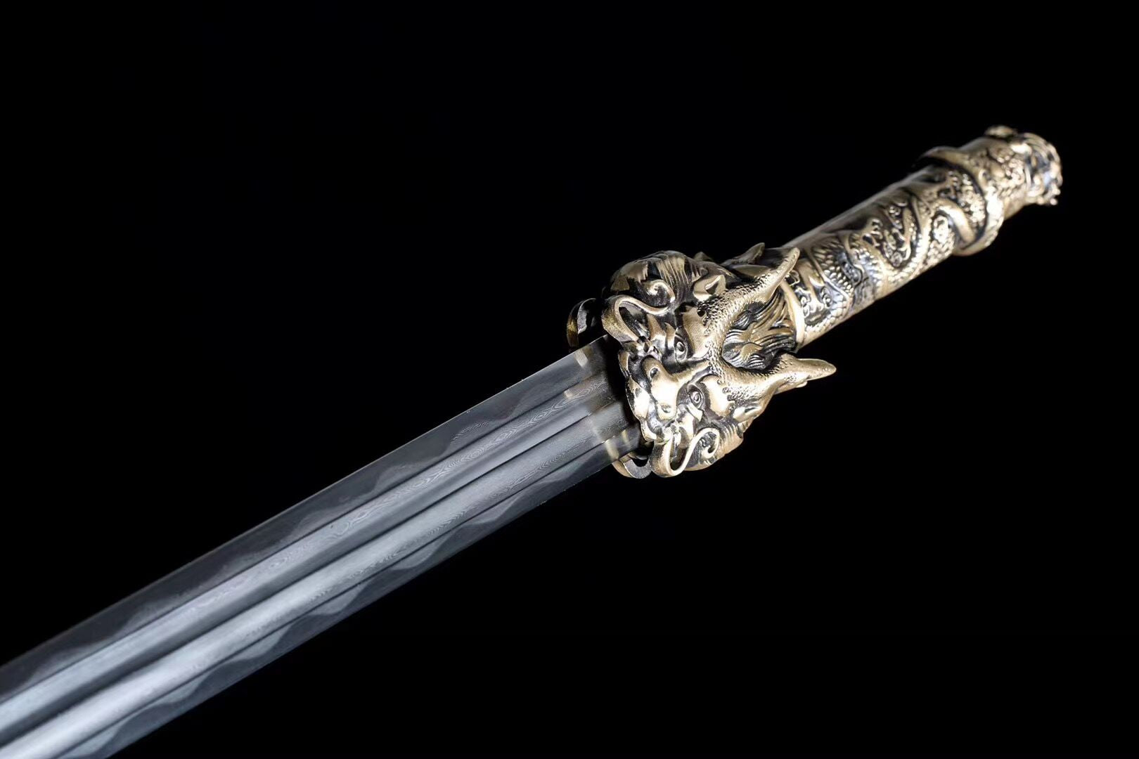Sacred Dragon Sword,Handmade Traditional Sword,Chinese Sword,Hundred steelmaking pattern steel,Longquan sword