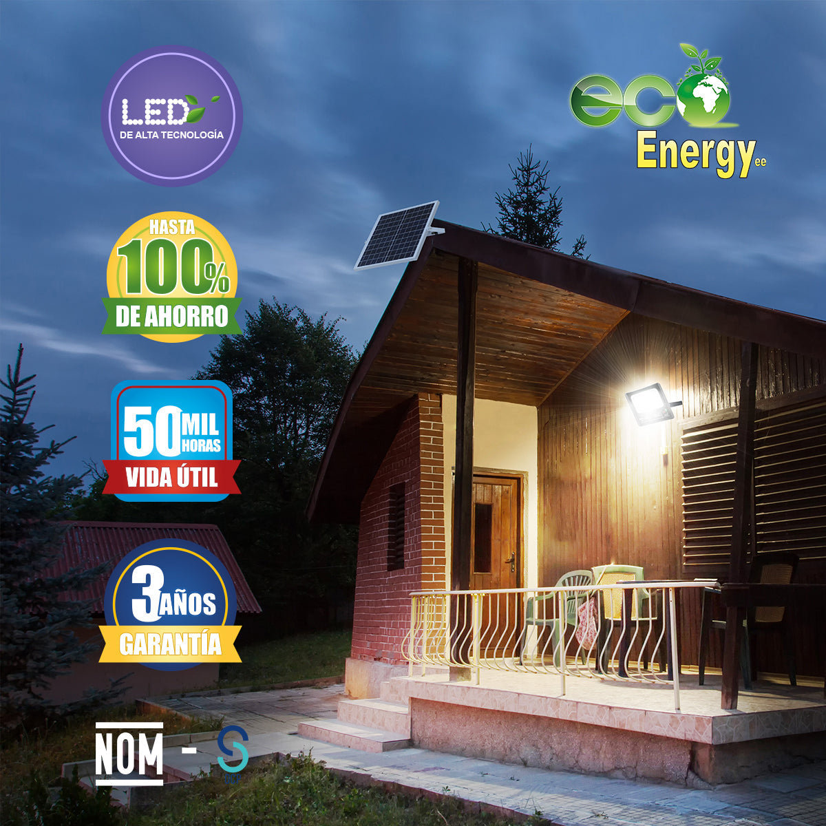 Lámpara Panel Solar Exterior LED 100W 6500K Luz Blanca IP67 — Lumimexico  Distribuidores