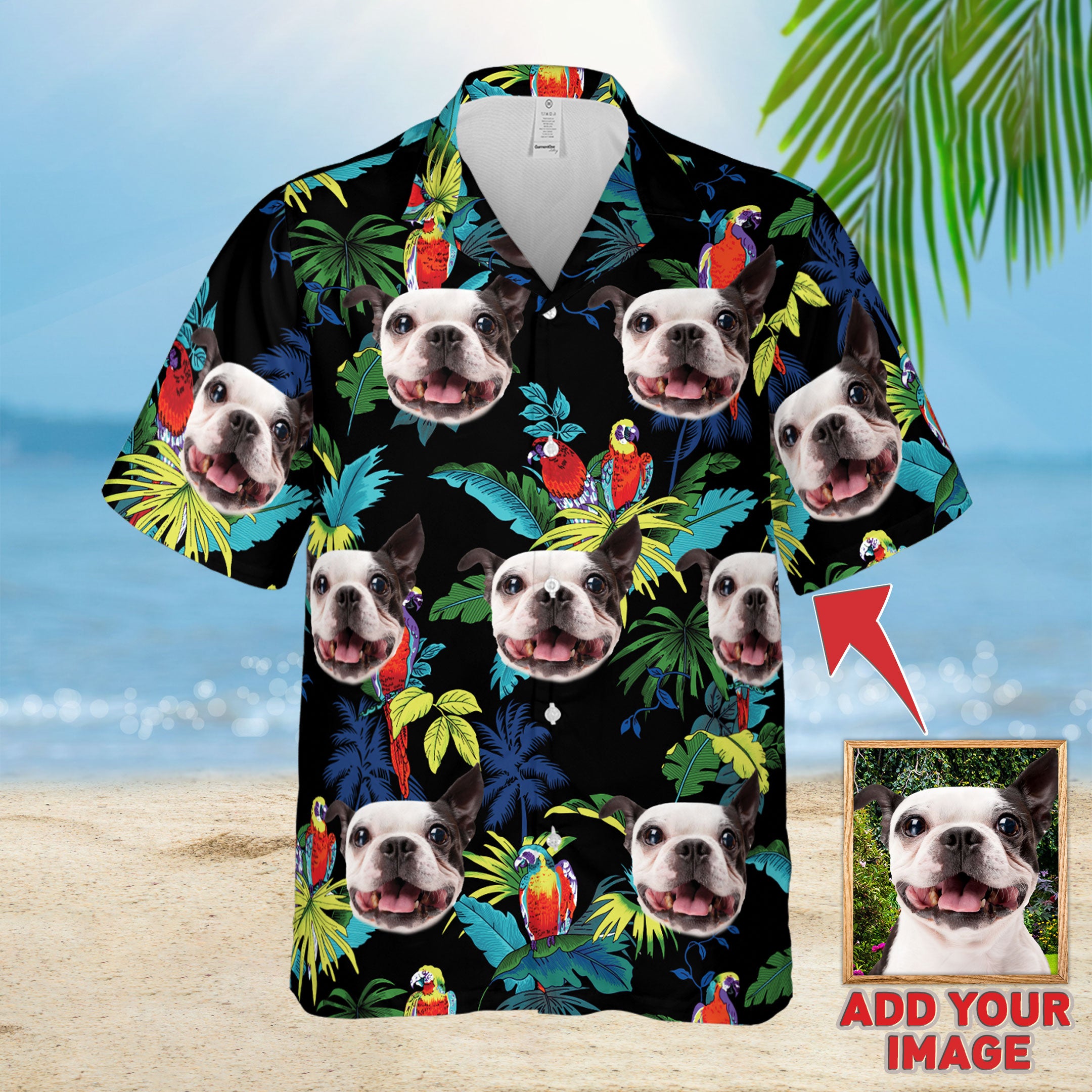 Image of Custom Tropical Pattern Short-Sleeve Hawaiian Shirt  IMAGE ADD YOUR 
