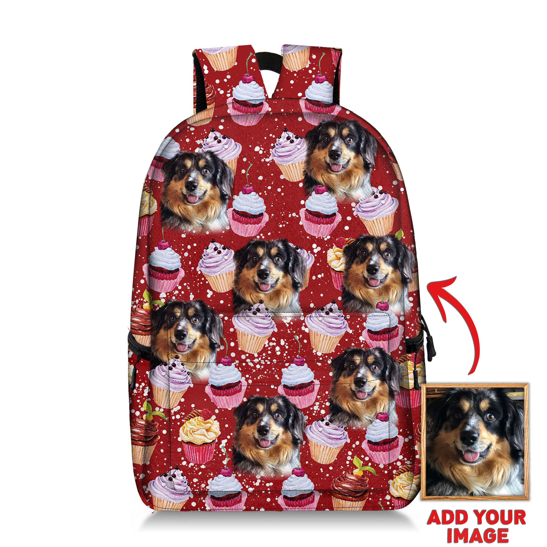 Image of CupCake Custom Backpack Gift For Pet Lovers  'ADD YOUR IMAGE 