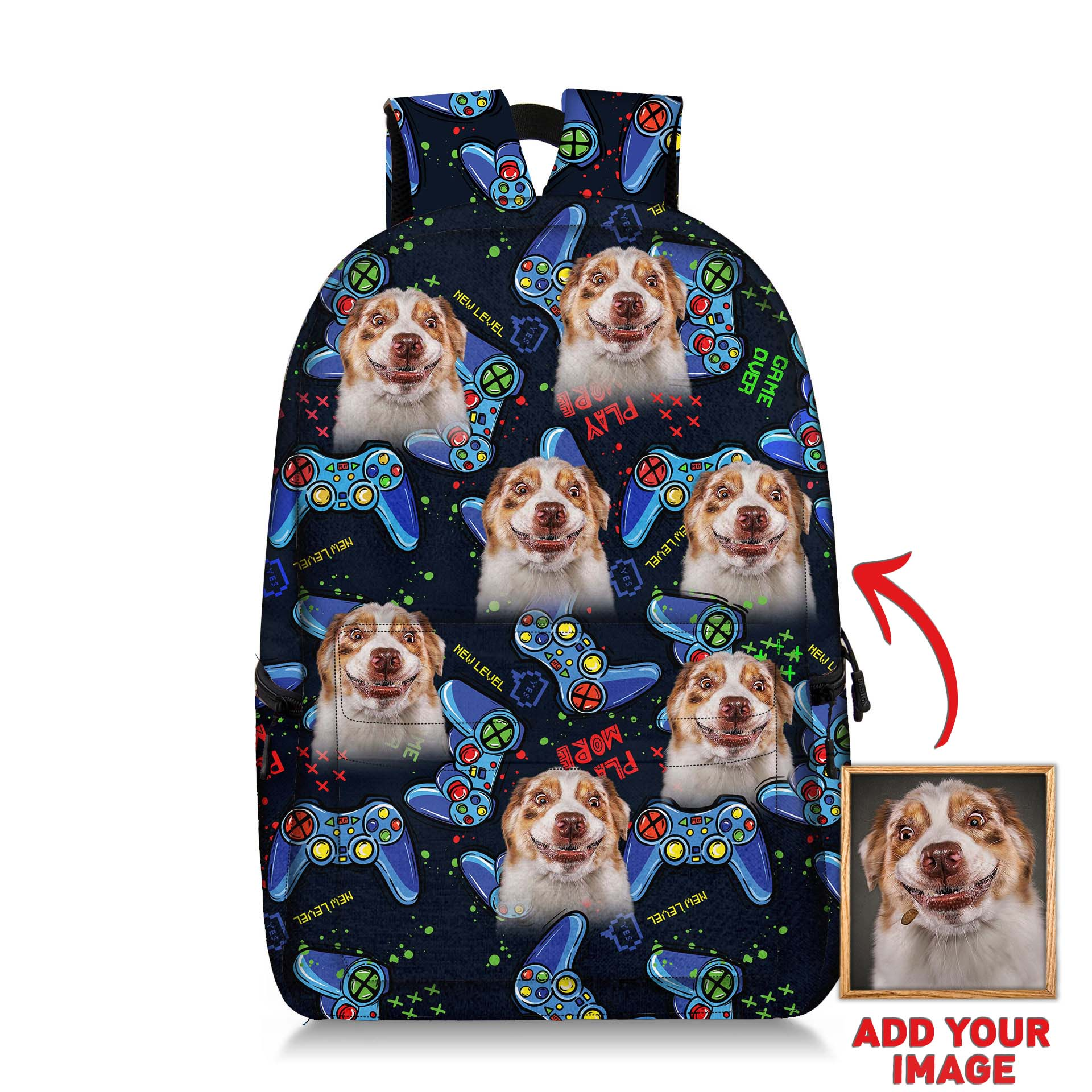 Image of Gamepad Custom Backpack Gift For Pet Lovers  'ADD YOUR IMAGE 