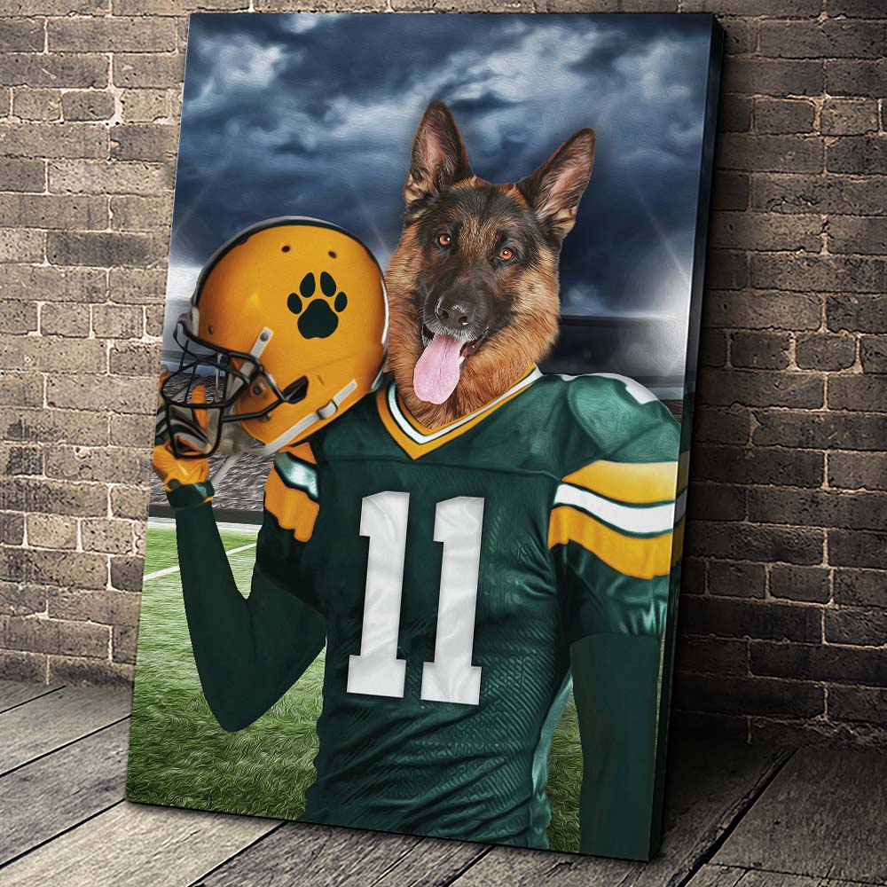 Image of The Green Bay Fan Custom Canvas Pet Portrait