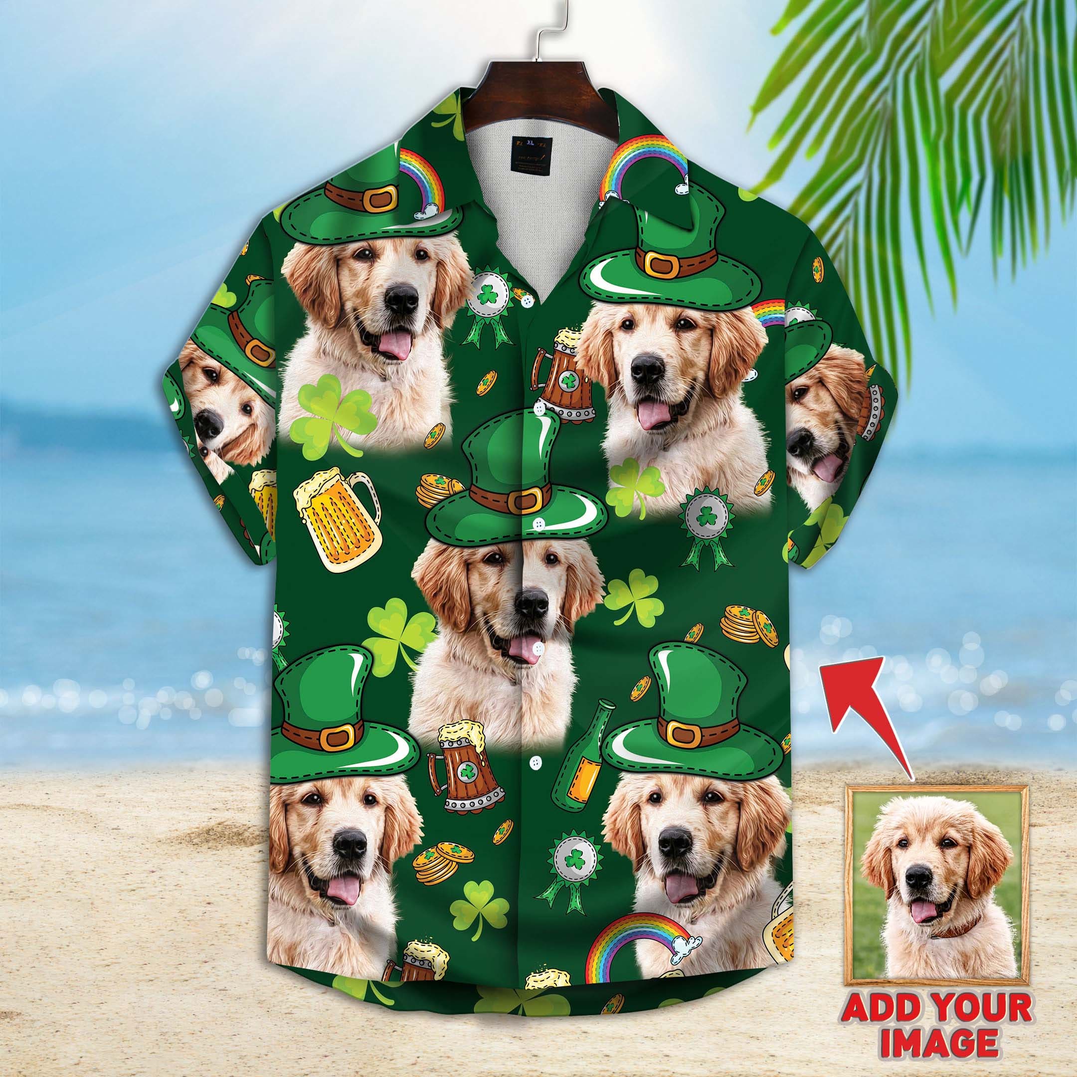 Image of Custom St Patrick Pattern Short-Sleeve Hawaiian Shirt 03