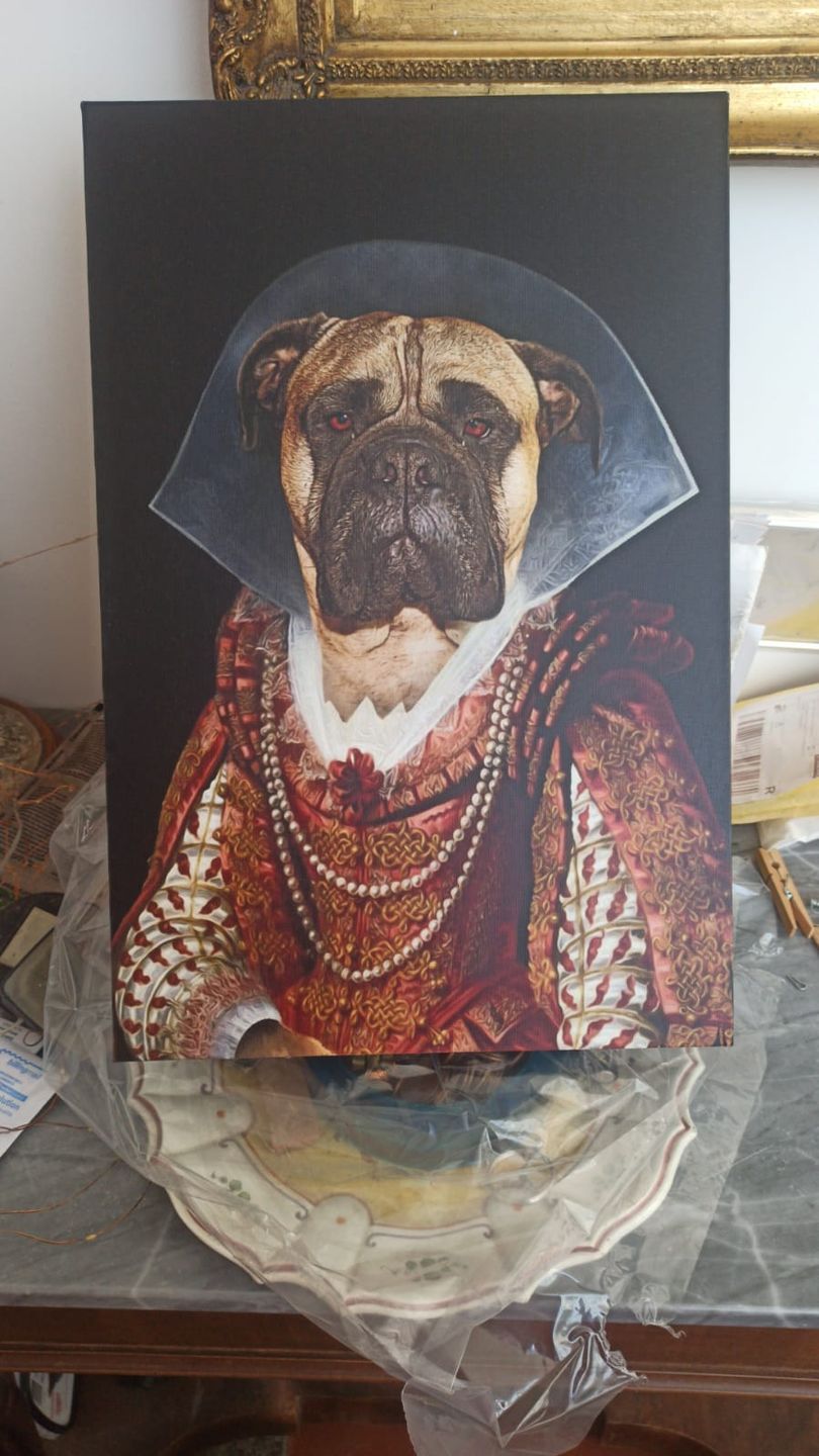 My Lady Custom Pet Portrait Canvas - Noble Pawtrait
