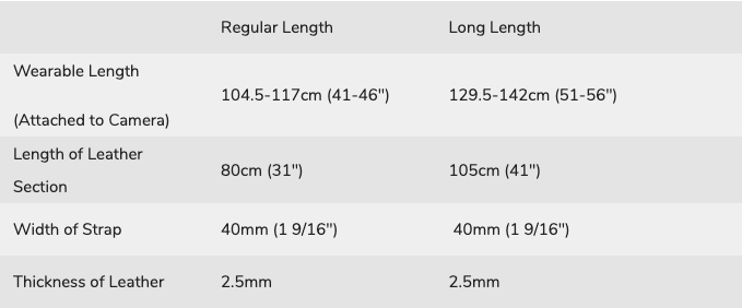 Camera Sizes Classic 40