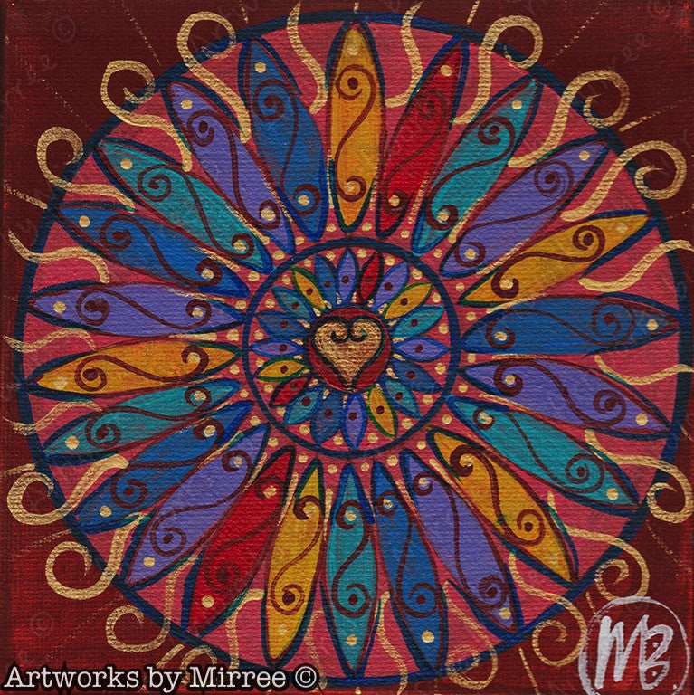 'Heart Expansion' Original Painting by Mirree Contemporary Sacred Geom