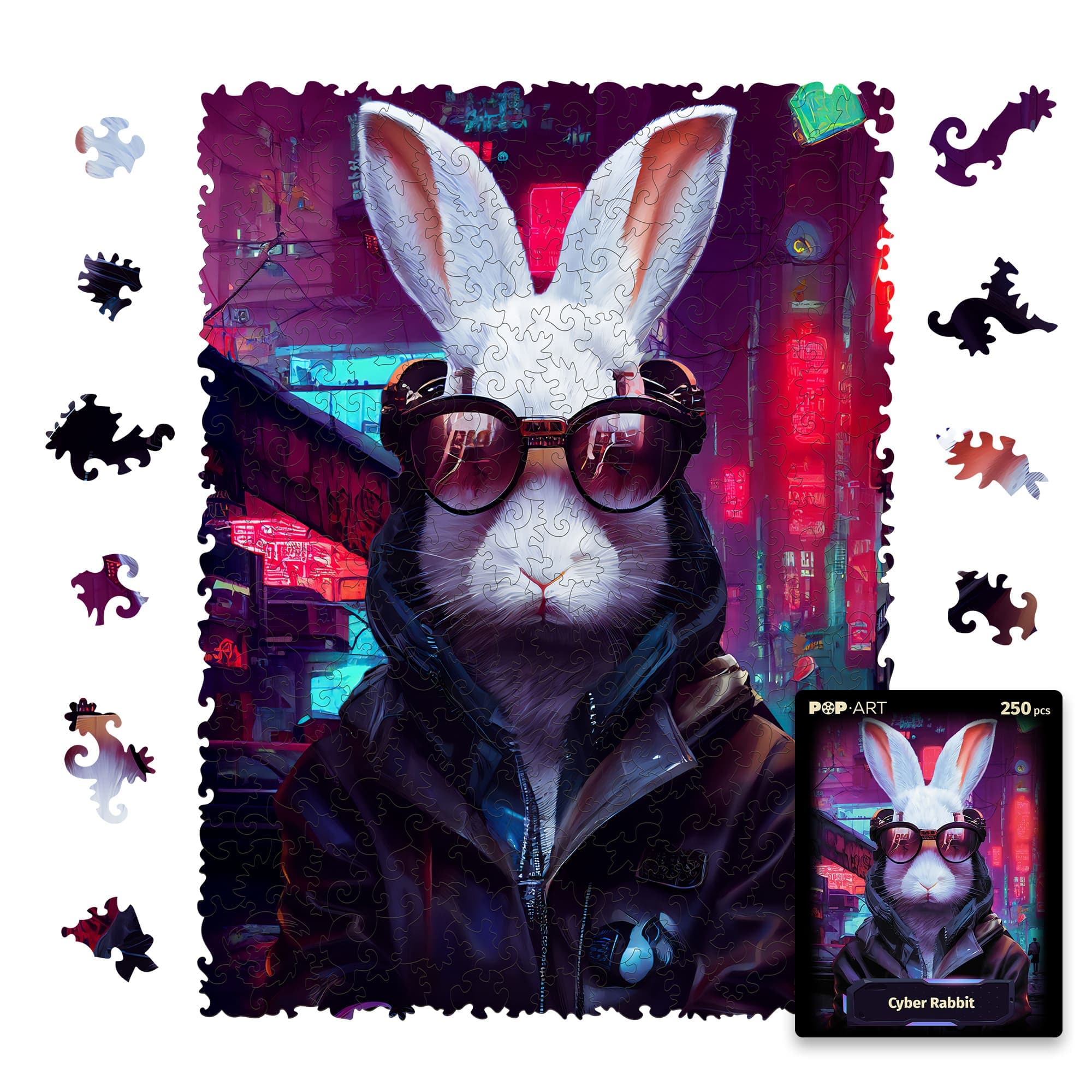 

Wooden Puzzle Unidragon Cyber Rabbit, One Size - 12.6x9", 250 pcs