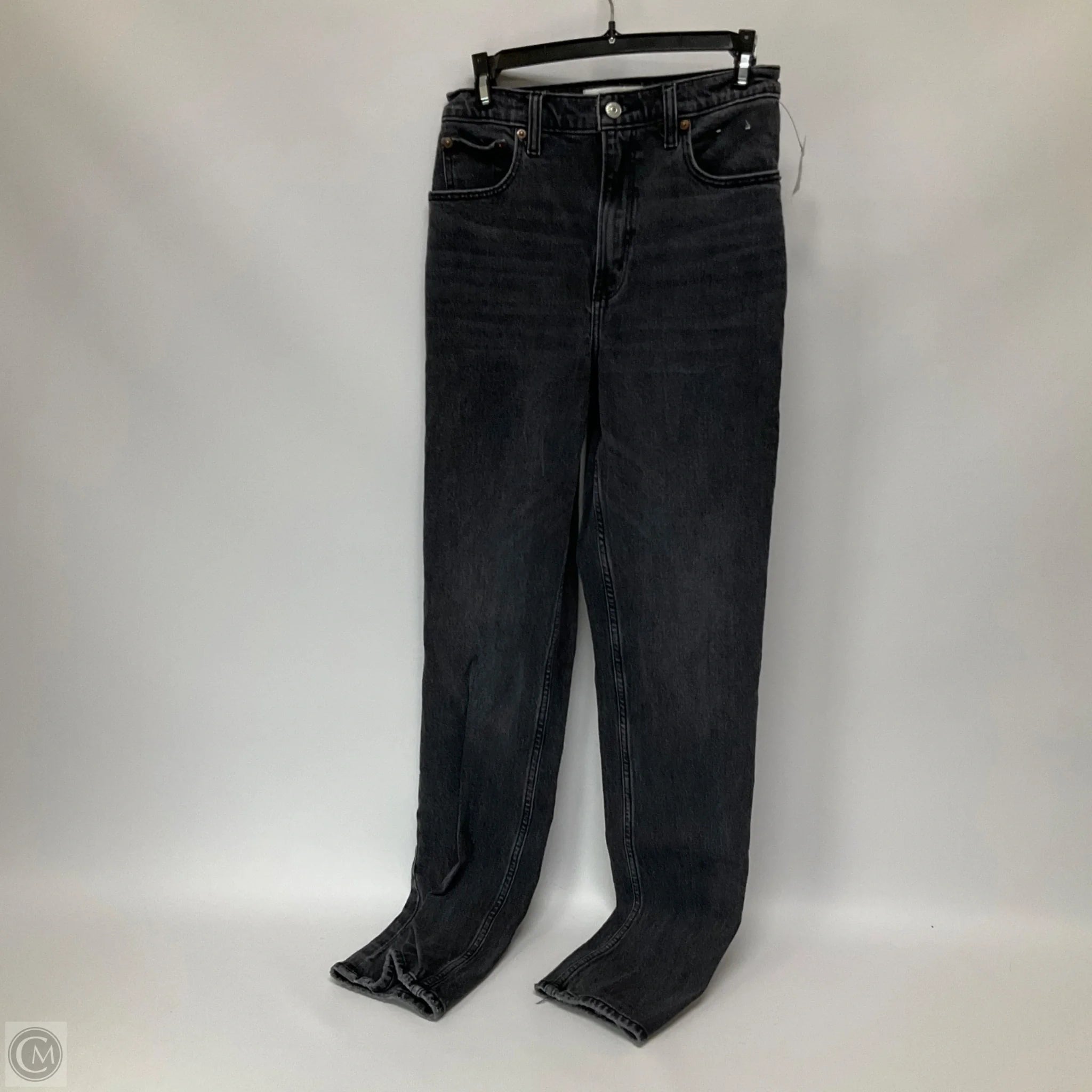 Jeans Straight By Abercrombie And Fitch In Black Denim, Size: 2