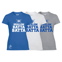 Load image into Gallery viewer, Women&#39;s Shalom Batta Batta Short Sleeve T-Shirt - Blue, White, Gray