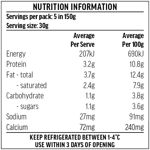 Smoked Ricotta Nutrition Information