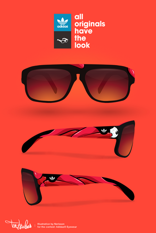 adidas sunglasses red banner ad