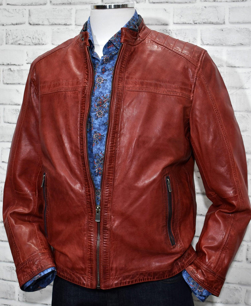 ZM3927C Cognac Washed Leather – Jacket Marcello Sport