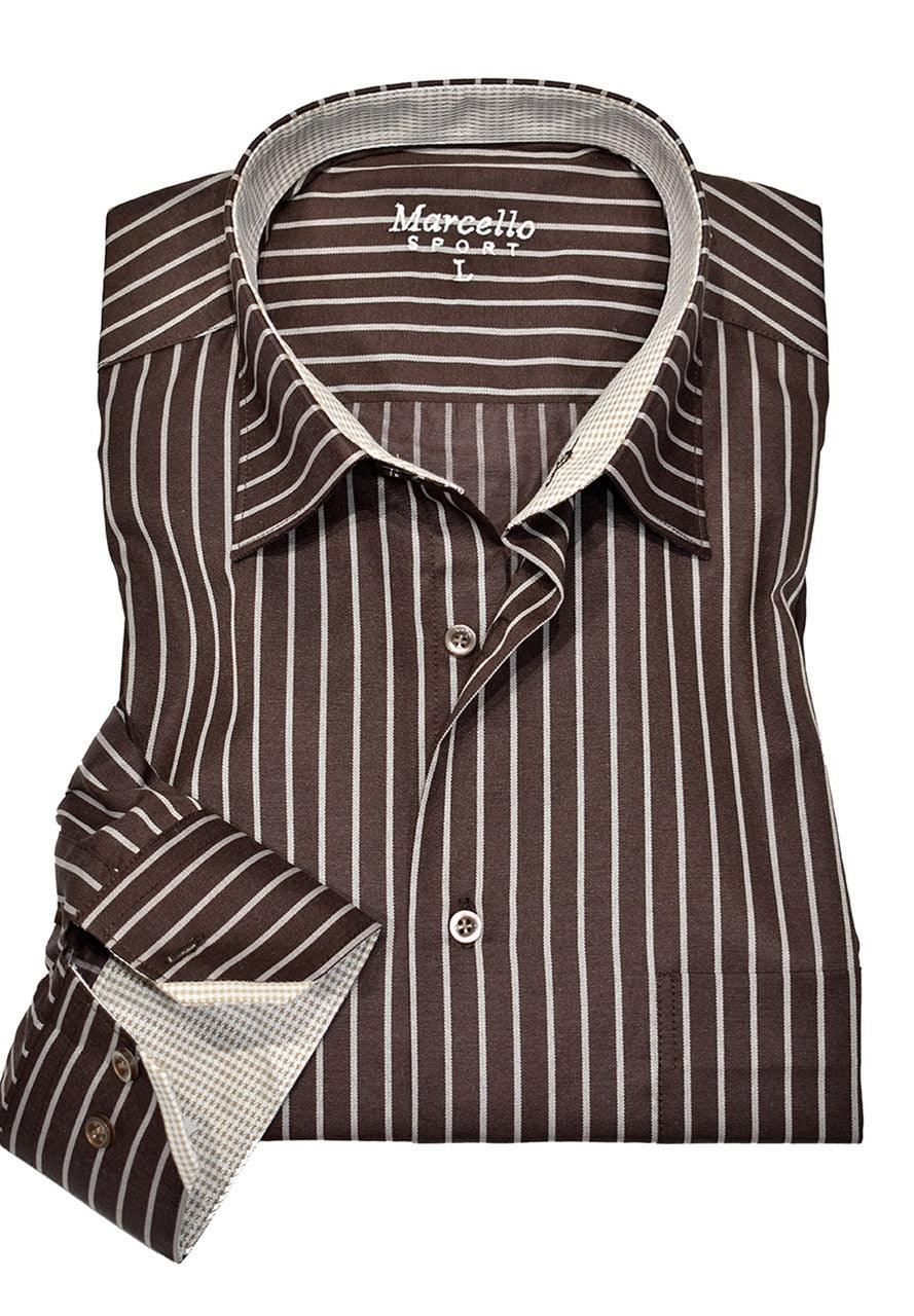 WS04 Marcello Sport Performance Stripe Dress Shirt - Sport Mens Shirt 3  Colors