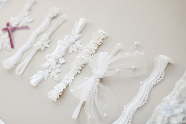 luxury wedding garters handmade in the UK