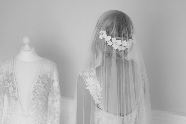 luxury bridal accessories worn with a bridal veil 