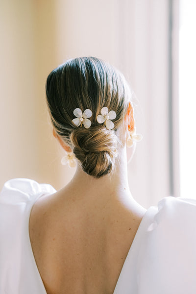 pearl hair pins for bride by megan therese