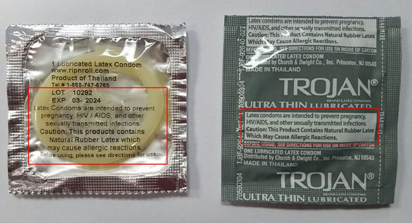 FDA Approved Condoms packaging