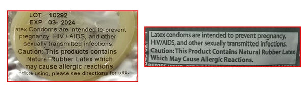 FDA Approved condoms health advisories