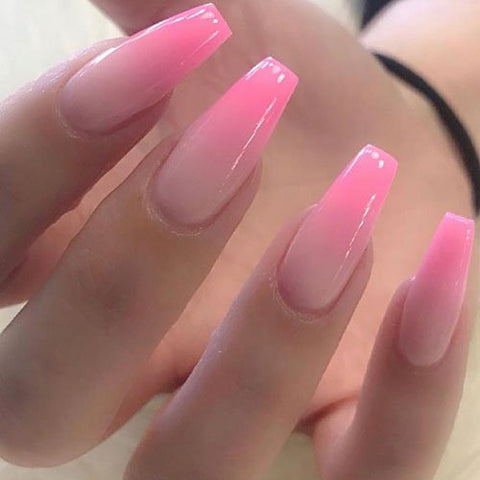 Nude ombre nails in a pink shade