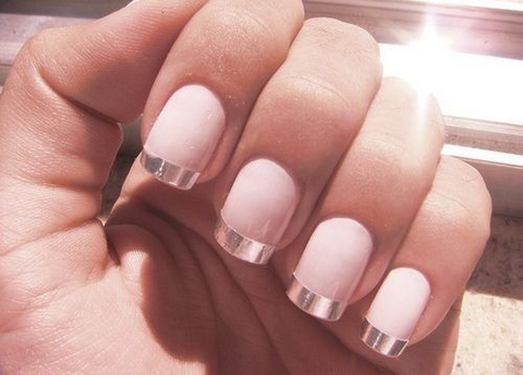 Metallic French Nails