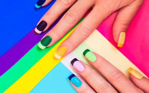Colourful French Nails