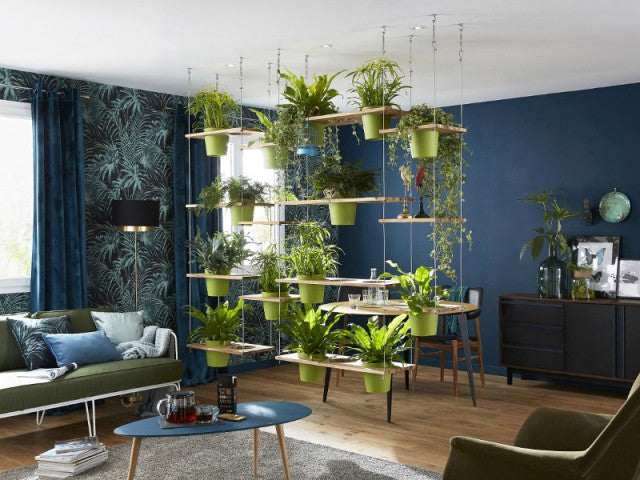 Integrate plants into your shelves