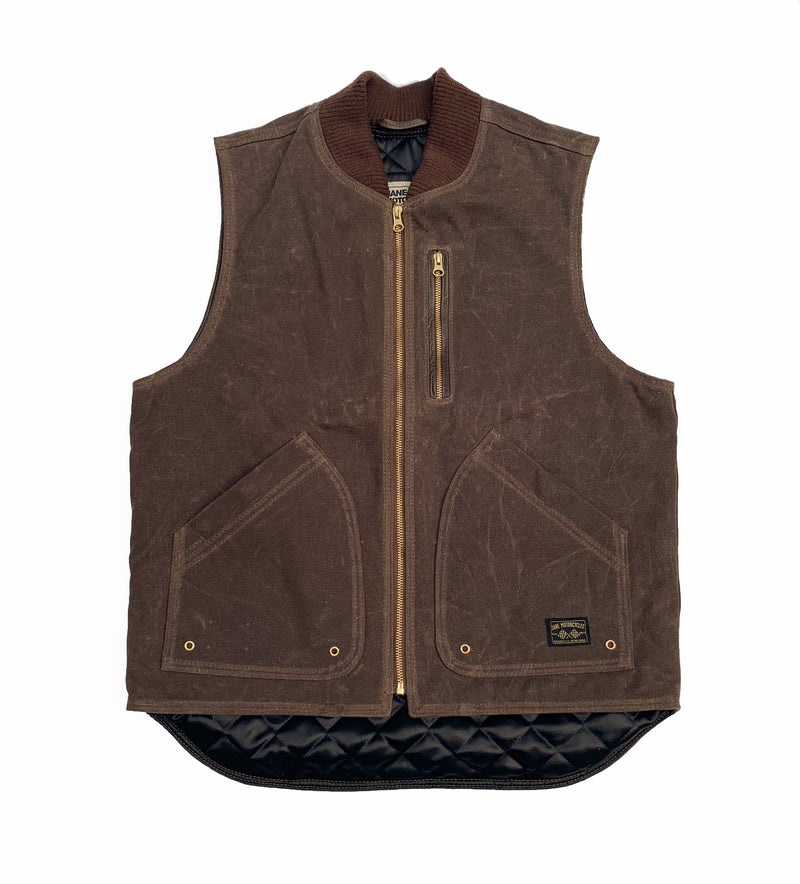 THE BQE Heavyweight Waxed Canvas Vest - Brown – Jane Motorcycles